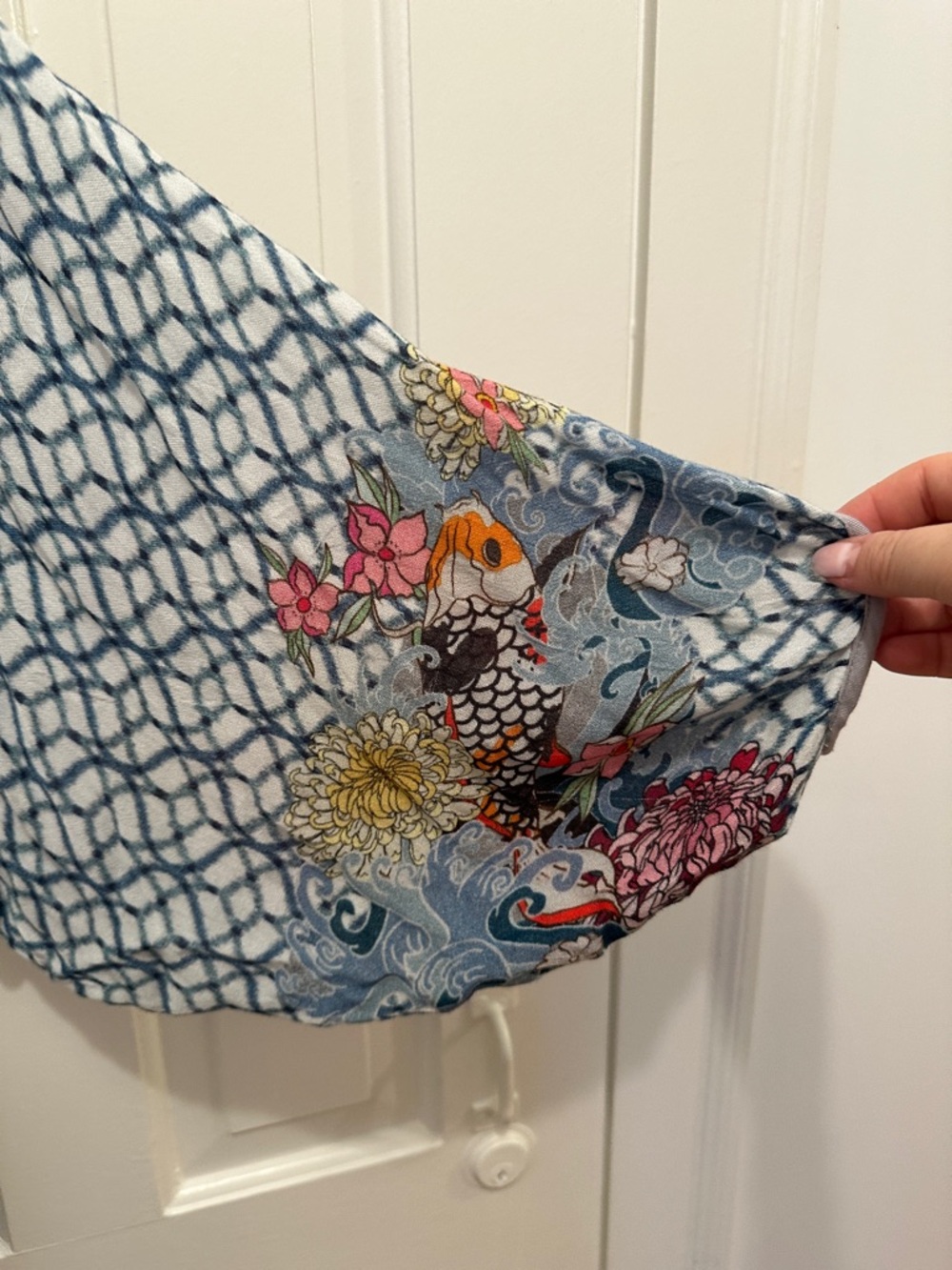 Bl1nk London for Anthropologie Light Blue Floral Kimono Caftan - Picture 4 of 6